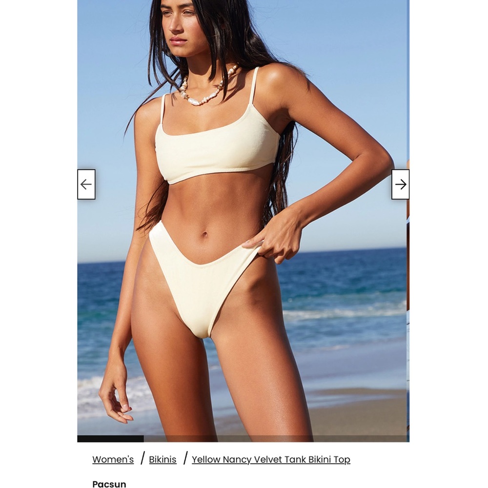 PacSun Butter Yellow Bikini High-Cut Swimwear